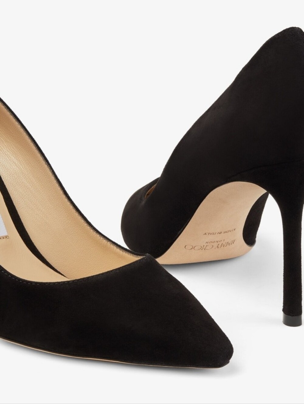 Jimmy Choo Romy 85mm Black Suede Pointed Pumps - Picture 15 of 15